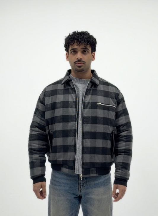 Black Men's Checkered Jacket