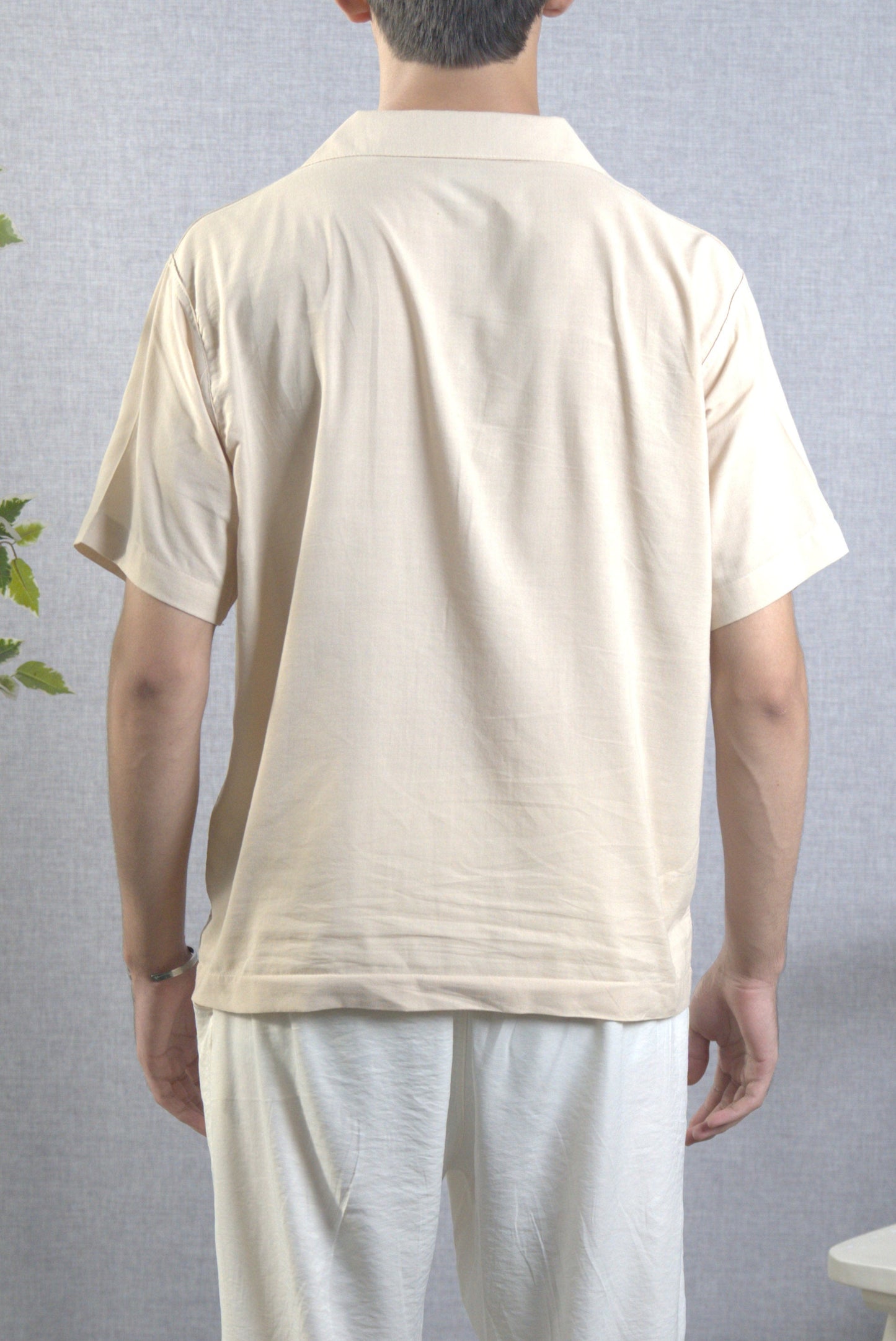 Beige Linen Button-Up